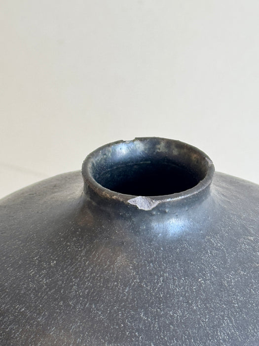 Heavyweight Black Glazed Vase