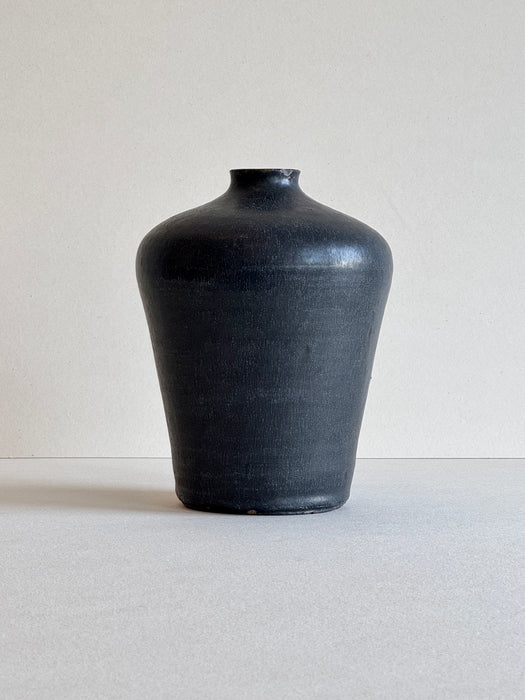 Heavyweight Black Glazed Vase