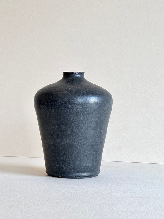 Heavyweight Black Glazed Vase