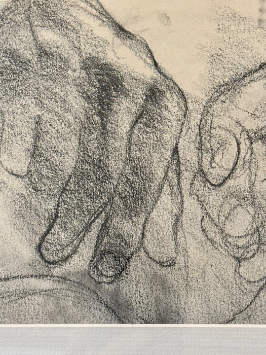 Two Hands Charcoal Sketch