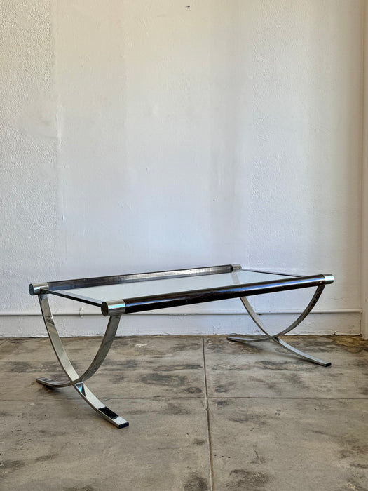 Wood and Chrome Coffee Table