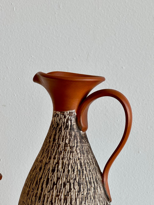 Terracotta Pitcher With Cups
