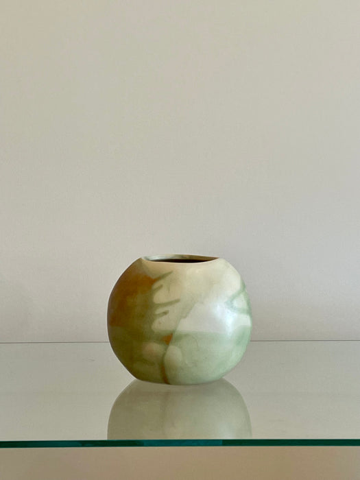 Vase With Yellow & Brown Glaze