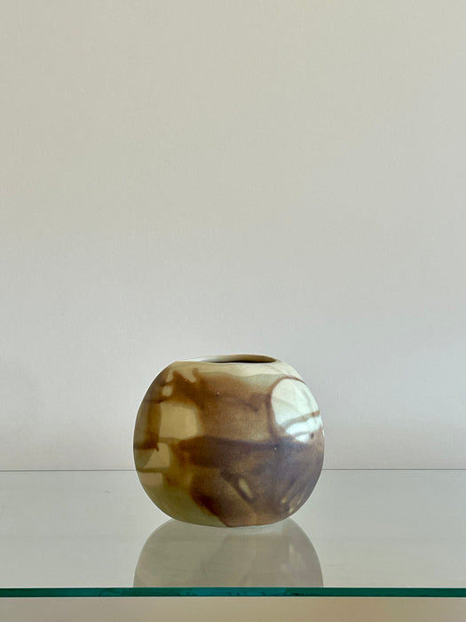 Vase With Yellow & Brown Glaze