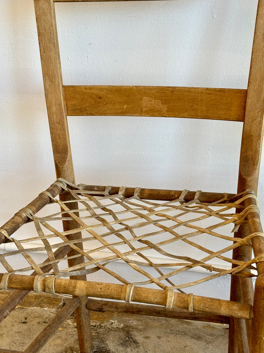 Pair Of Pine And Hide Chair Chairs