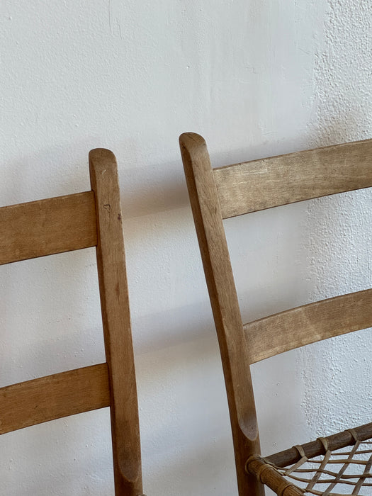 Pair Of Pine And Hide Chair Chairs