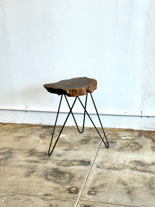 Reclaimed Log Side Table