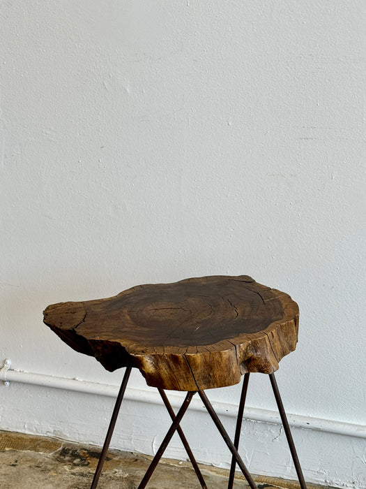 Reclaimed Log Side Table