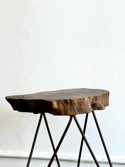 Reclaimed Log Side Table