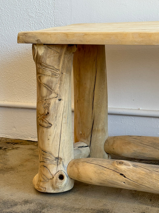 Pine Log Bench