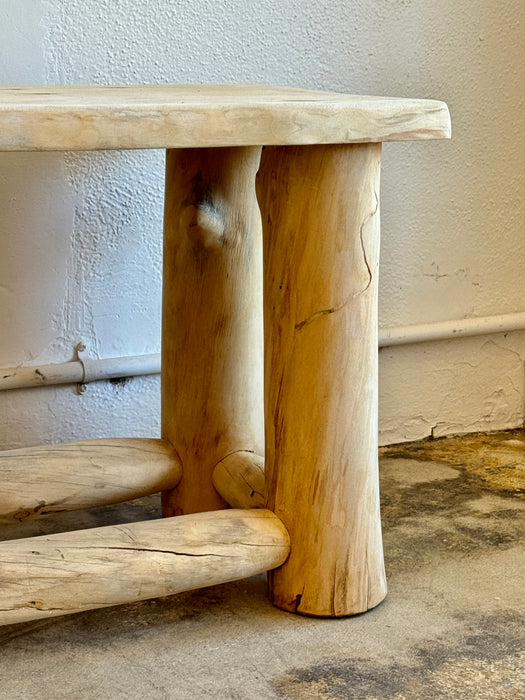 Pine Log Bench