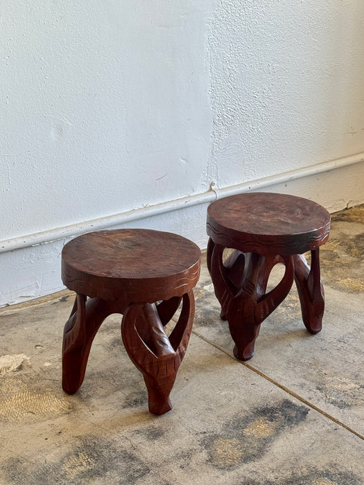 Pair Petite Artisanal Stools