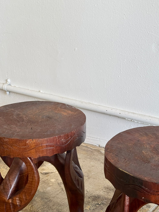 Pair Petite Artisanal Stools