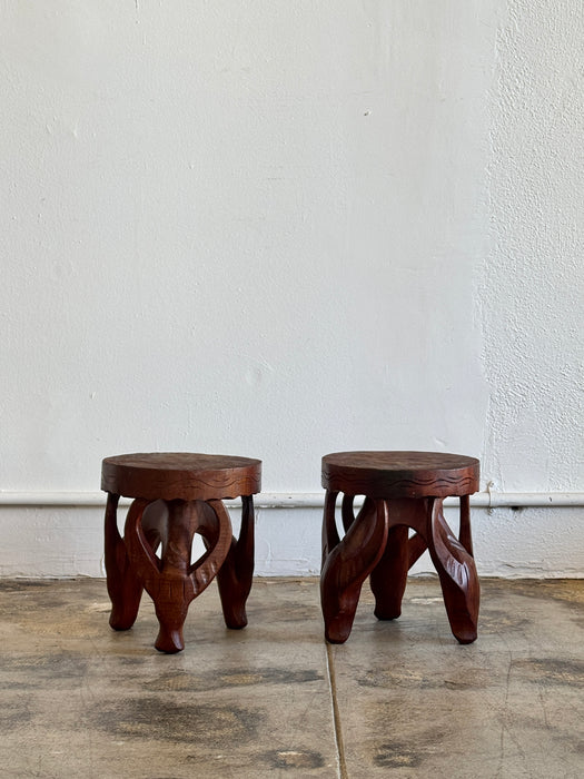 Pair Petite Artisanal Stools