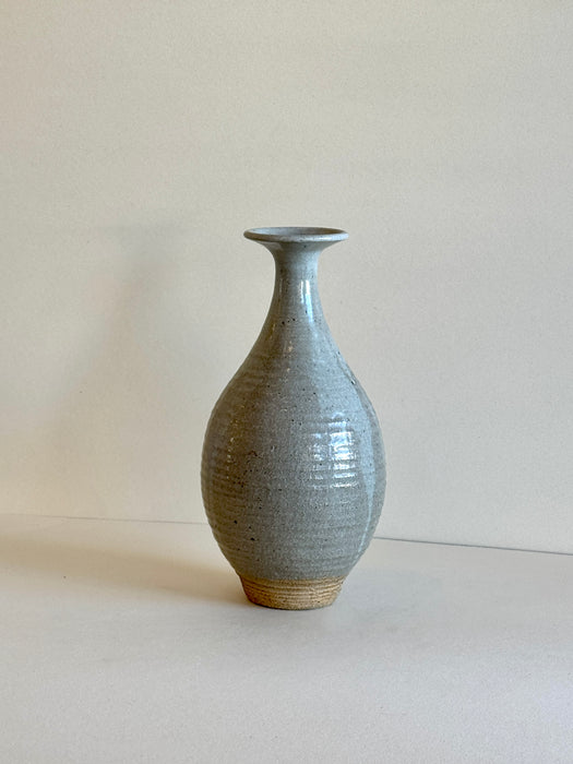 Large Ribbed Stoneware Vase