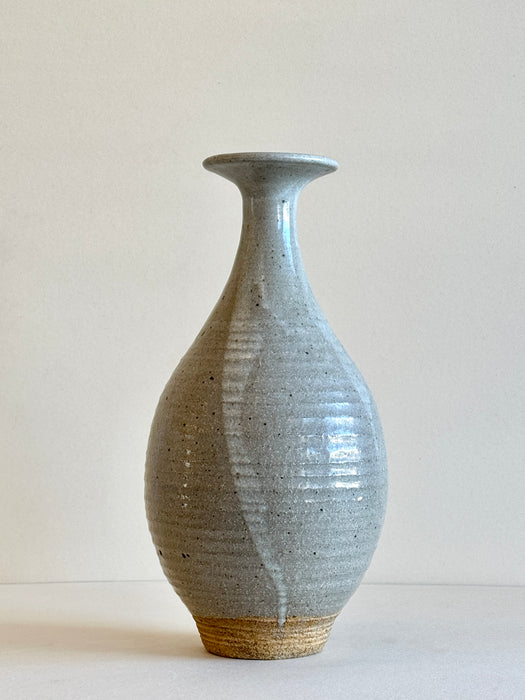 Large Ribbed Stoneware Vase