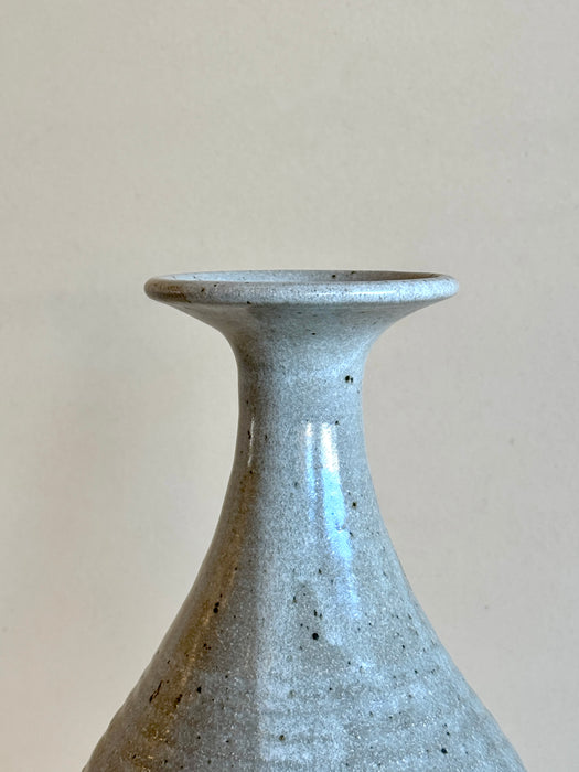 Large Ribbed Stoneware Vase