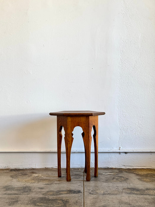 Hexagonal Oak Side Table