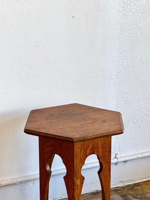 Hexagonal Oak Side Table