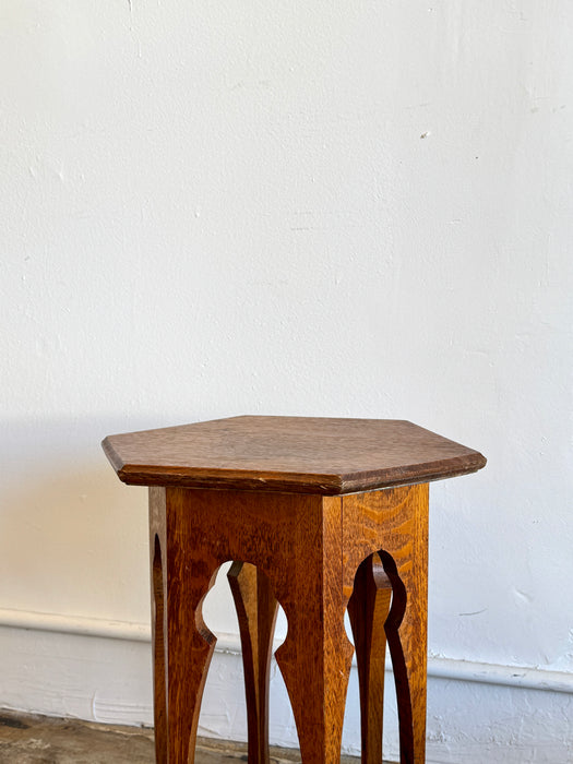 Hexagonal Oak Side Table