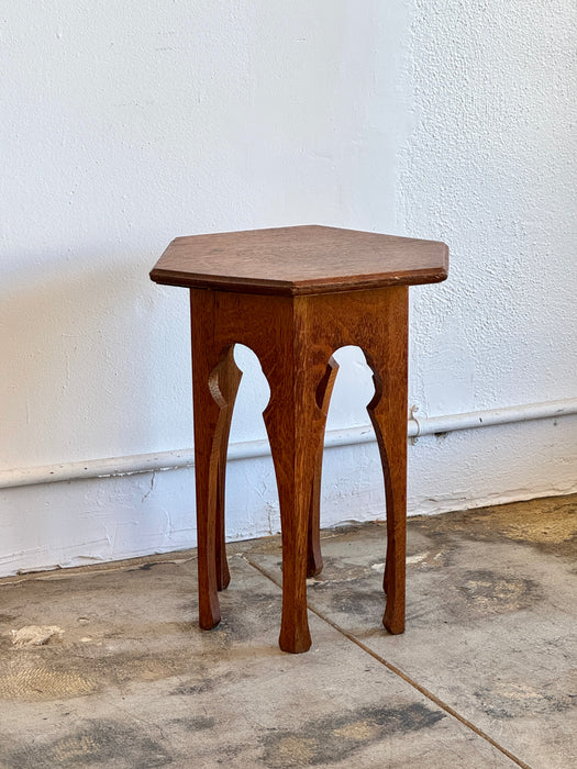 Hexagonal Oak Side Table