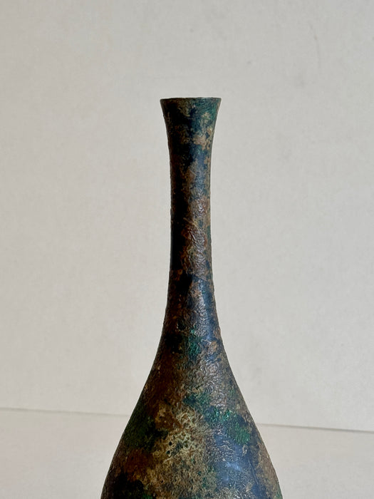 Japanese Patinated Metal Bud Vase