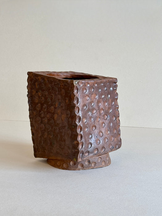 Cube Form Dimpled Vase