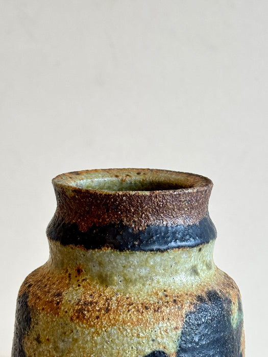 Black And Rust Stoneware Vase