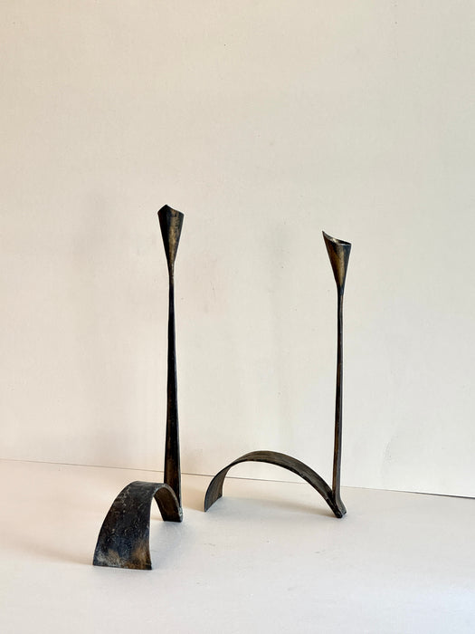 Forged Iron Candle Holders