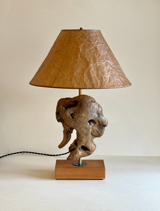 Sculptural Burlwood Lamp