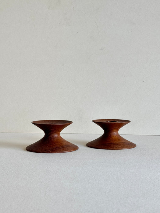 Japanese Teak Candleholders