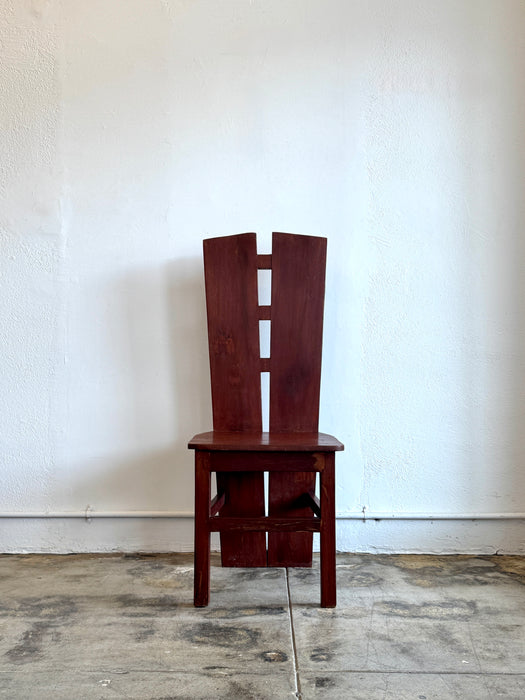 Modernist Wood High Back Chair