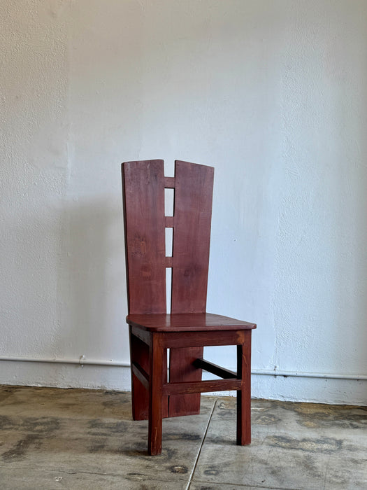 Modernist Wood High Back Chair