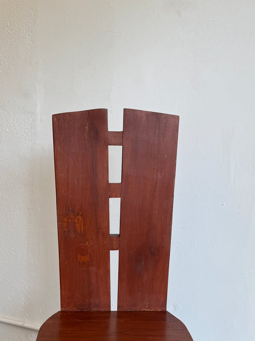 Modernist Wood High Back Chair