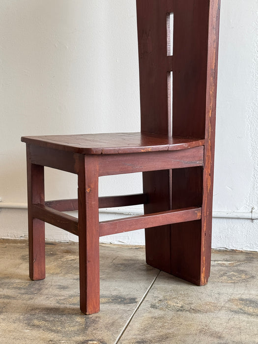 Modernist Wood High Back Chair