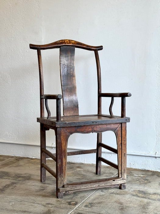 Early 20th Century Officials Hat Elm Armchair