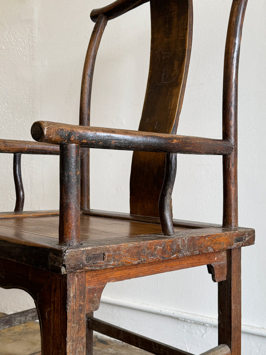 Early 20th Century Officials Hat Elm Armchair